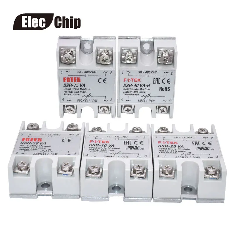 SSR-10DA SSR-25DA SSR-40DA SSR-50DA SSR-60DA SSR-75DA твердотельные реле Модуль 4-32 в пост Вход DC 24-380V AC
