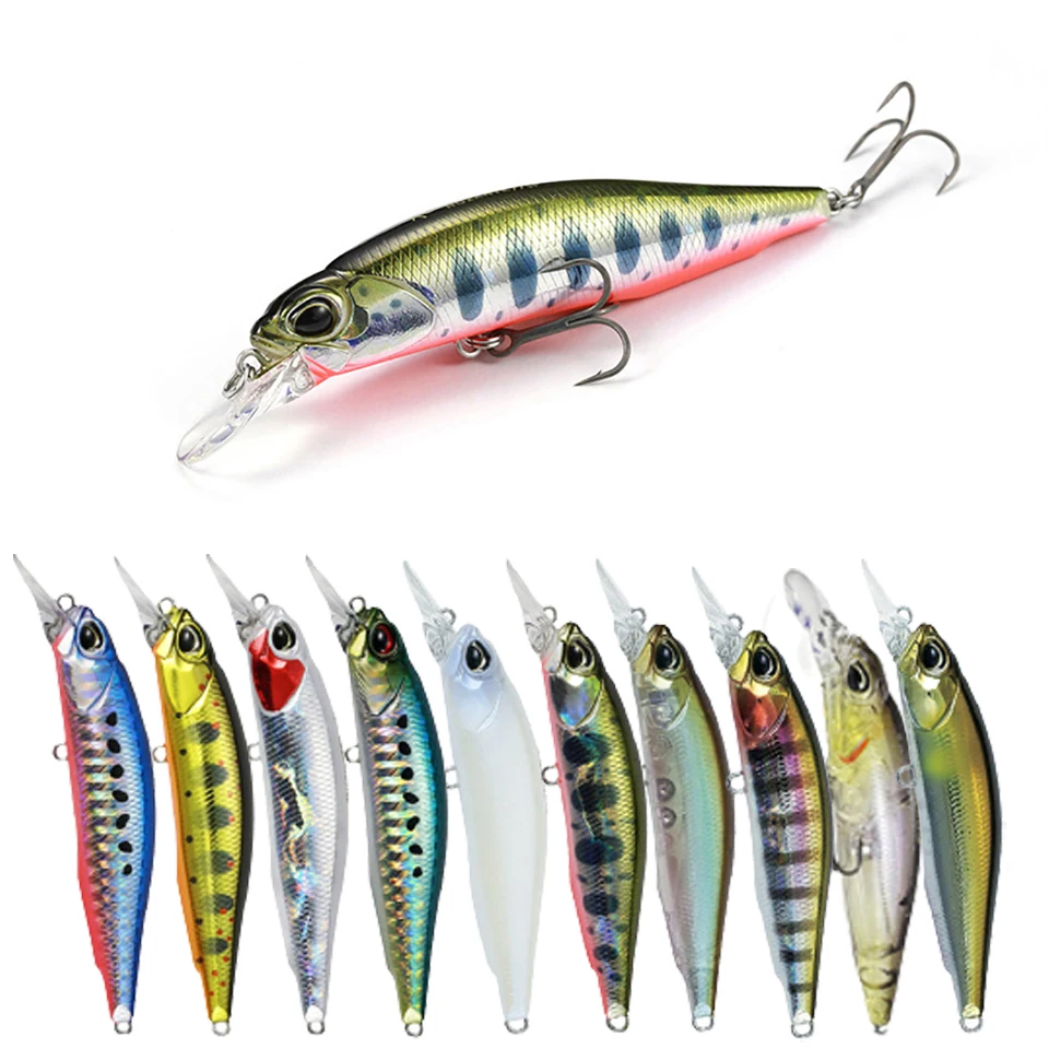 

Новинка 1 шт. 77 мм 8,4 г Minnow плавающие приманки для ловли рыбы, 3D Глаза японский искусственная жесткая приманка тройные Крючки воблер рыболовн...