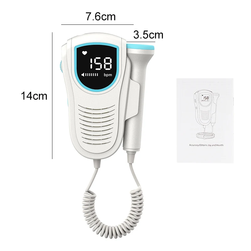 

Povihome Doppler Fetal Heartbeat Detector Baby Care Household Portable for Pregnant Fetal Pulse Meter No Radiation Stethoscope