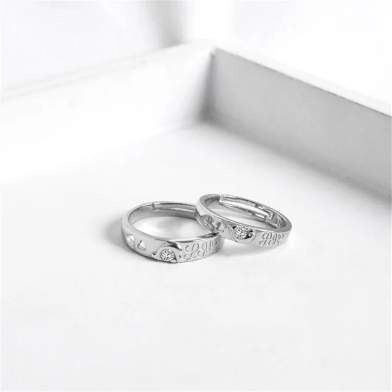 POFUNUO простой дизайн Искусственные серебряные парные кольца в Корейском стиле