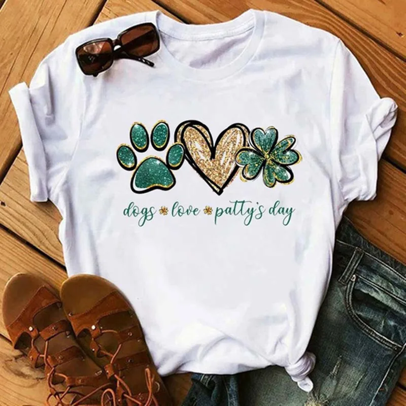 

Dogs Paws Fashion Women T Shirt Peace Love Dogs Funny Casual O-neck Short Sleeves T-shirt Summer Kawaii Female Tee Shirt
