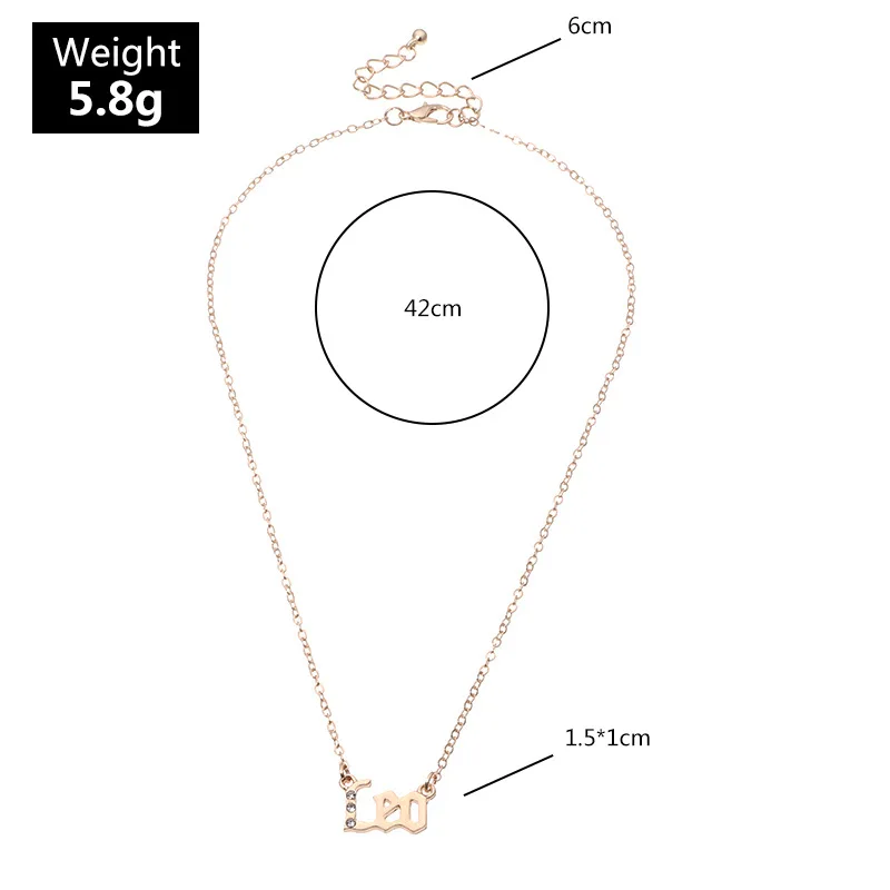 Женское Ожерелье с буквами зодиака золотистое ожерелье подвеской в виде букв