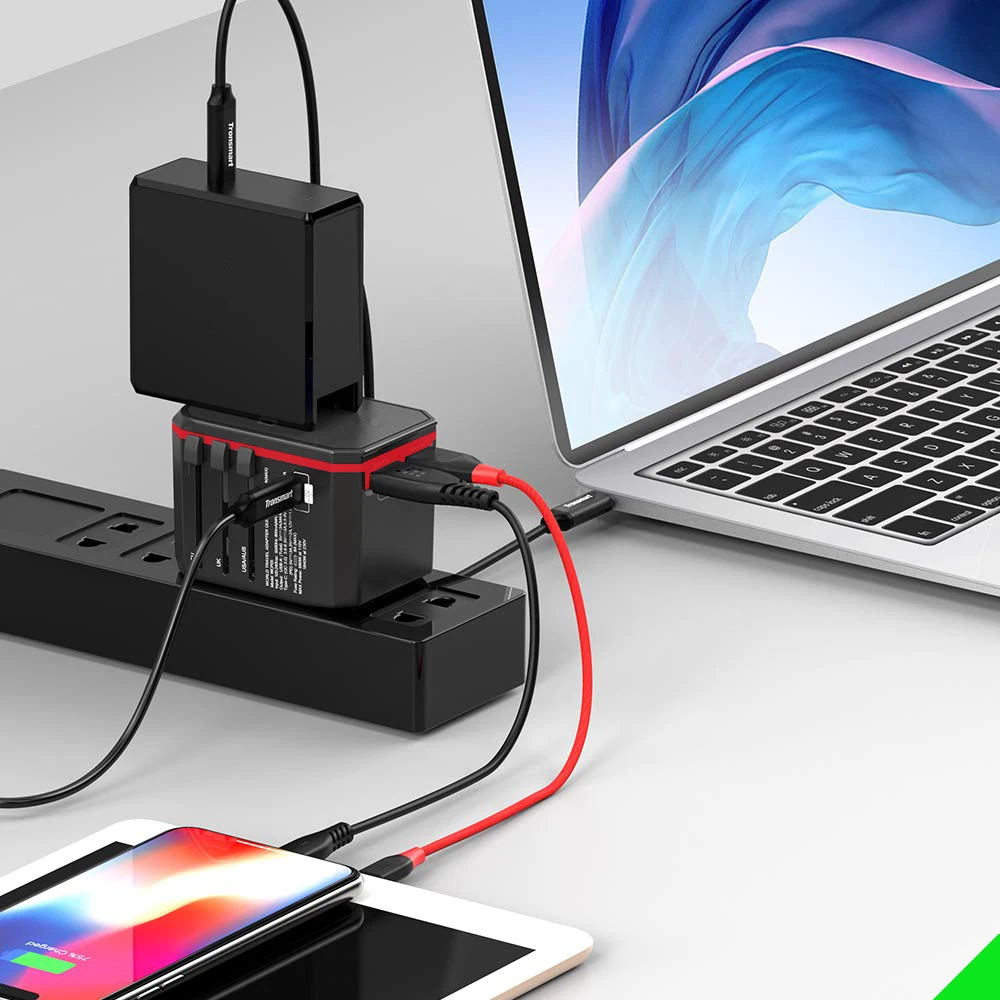 QC3.0 PD USB All in One Charger Adapter for Travel with EU US UK AU Plug Universal Power Sockets | Электроника