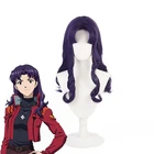 Katsuragi Misato фиолетовый длинный парик косплей костюм термостойкие синтетические волосы женские парики Вечерние
