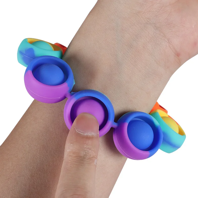 

Squeeze Toy Anti-stress Rainbow Bracelet Push It Bubble Squishy Toy for Adult Children