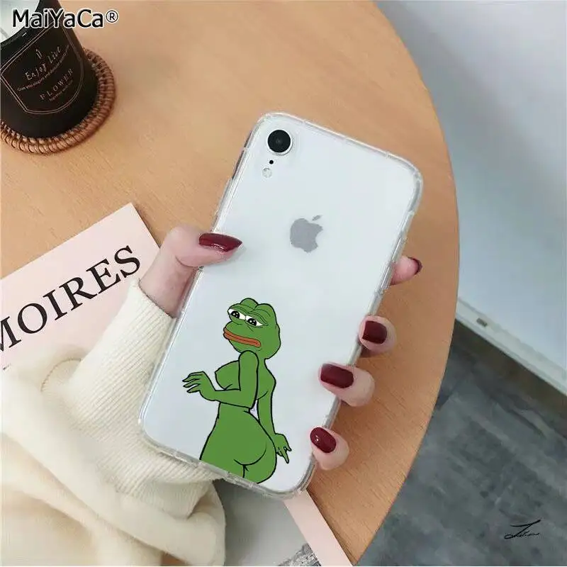 

MaiYaCa Sad Frog pepe meme Painted Beautiful Phone Case for iphone SE 2020 11 pro XS MAX 8 7 6 6S Plus X 5 5S SE XR cover