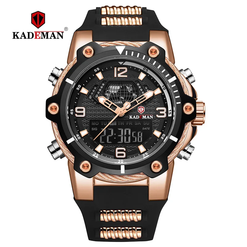 

Часы мужские KADEMAN 9055, кварцевые, спортивные, военные, водонепроницаемые