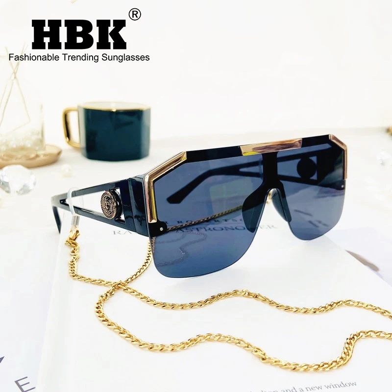 HBK 2021 модные роскошные брендовые большие квадратные солнцезащитные очки для