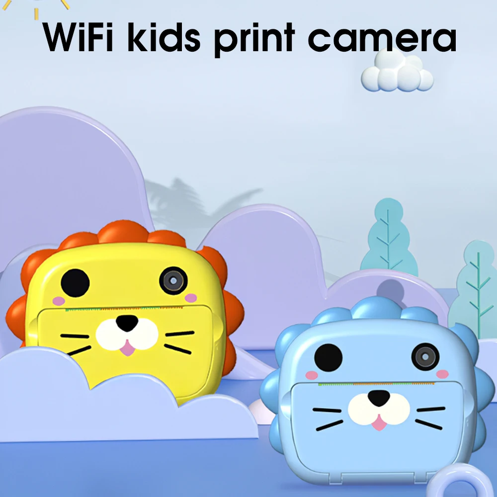

SPASH Mini Instant Print Camera Portable 2.4 Inch Print Camera HD Screen Digital Children Camera Toy for Child Birthday Gifts