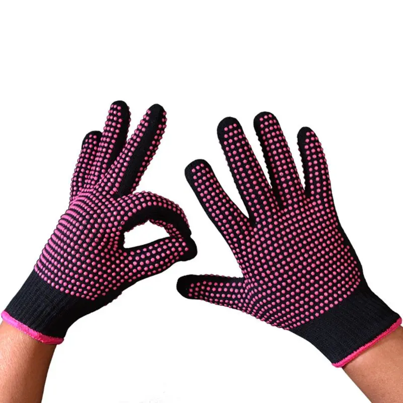 

300 Centigrade Heat Resistant BBQ Gloves Cotton Silicone Non-Slip Hair Styling .