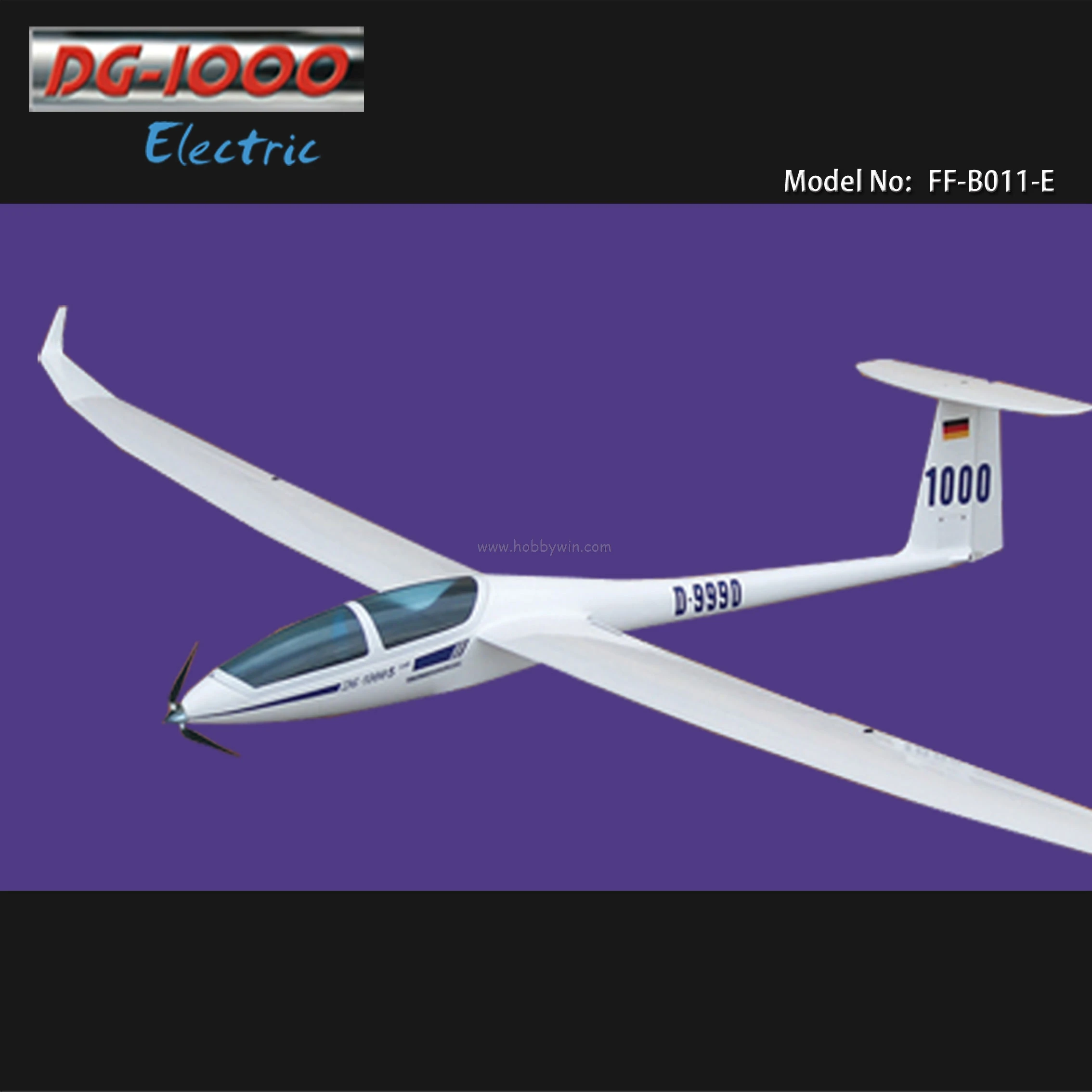 DG-1000 Электрический планер 2630 мм Стекловолокно Fuselage& деревянные крылья RC модель парусник