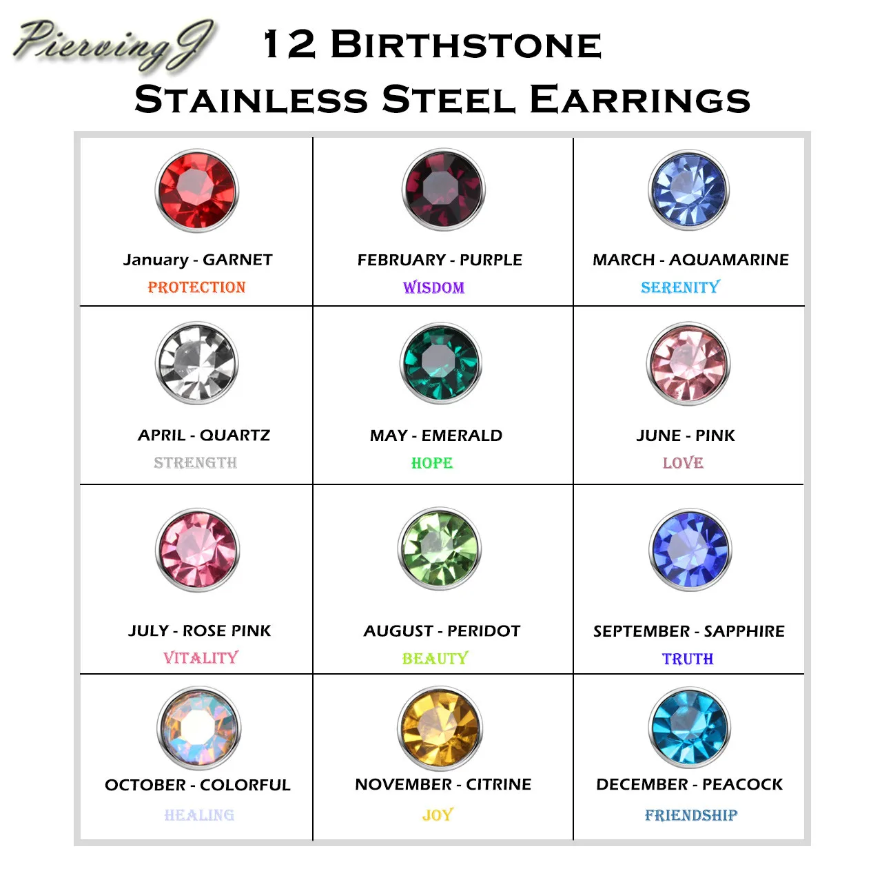 Серьги гвоздики из нержавеющей стали с фианитом 2 5 мм 12 пар|Серьги-гвоздики| |