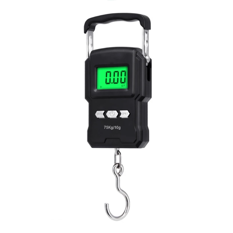 

50LB Fishing Scales 165lb/75kg Electronic Weighing Balance Digital Hanging Hook Scale Backlit LCD Screen Measuring Scales Gadget