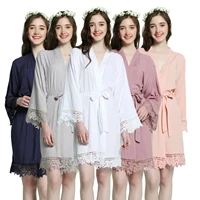 rayon cotton lace bridal robes bridesmaid robes bridesmaid robes three quarter sleeve lace rayon robes can be used as nightgown