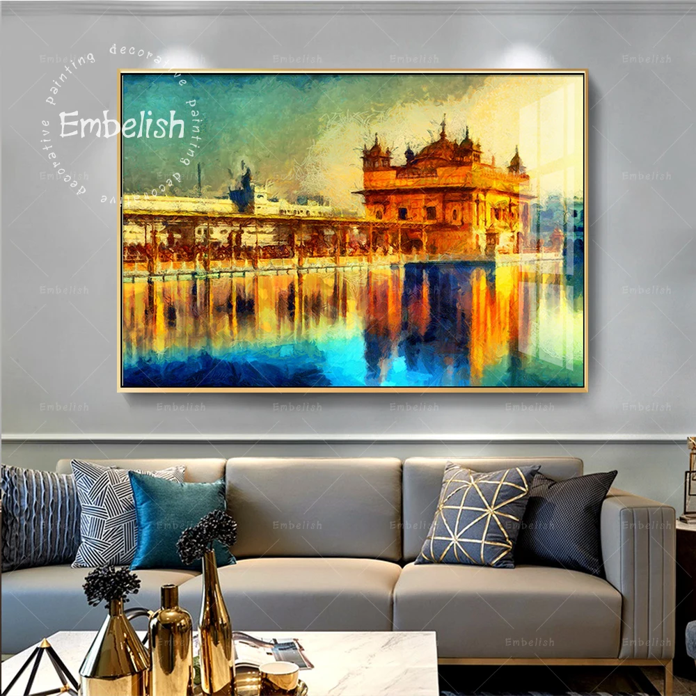 Золотистый храм эмбелиш в амритсар известное индийское здание настенные