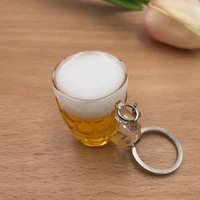 beers keychain creative mini resin crafts tankard unisex women men simulation cup tankard pendant key ring gift for beer lovers