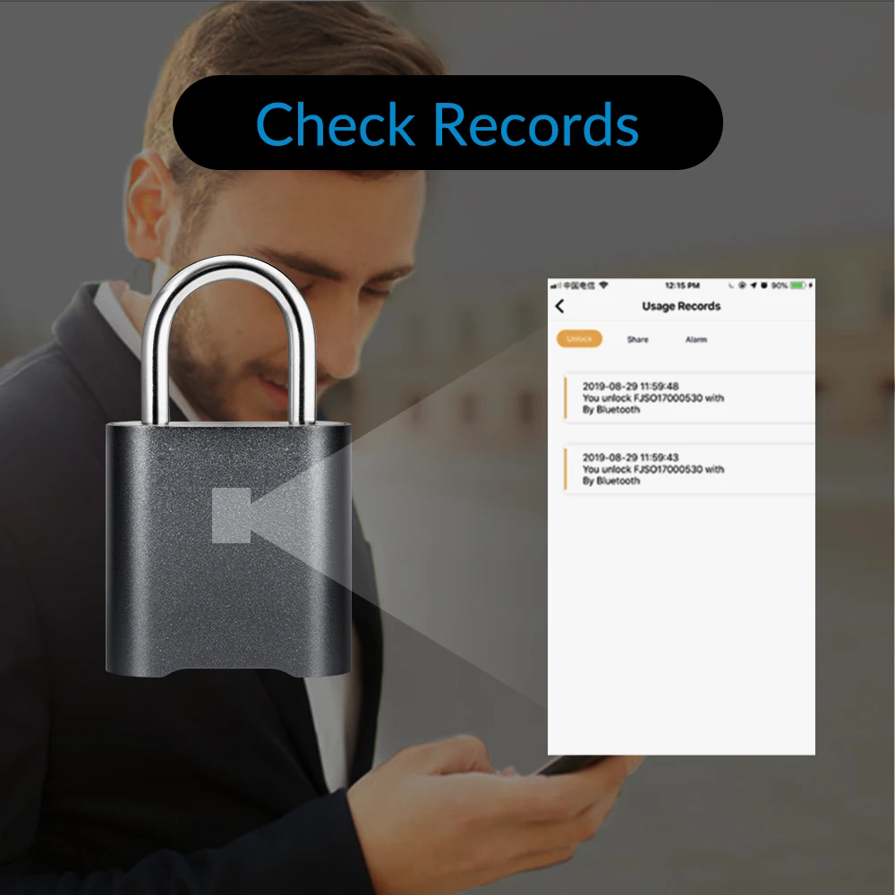 Мини Bluetooth замок IP65 Водонепроницаемый ключ без отпечатков пальцев разблокировка Противоугонный USB замок дверной замок IOS Android телефон приложение управление
