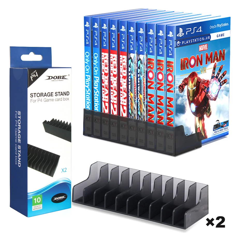 Подставка для хранения игровых дисков PS4/Slim/Pro 10 2 шт. держатель игр Sony Playstation 4 Play