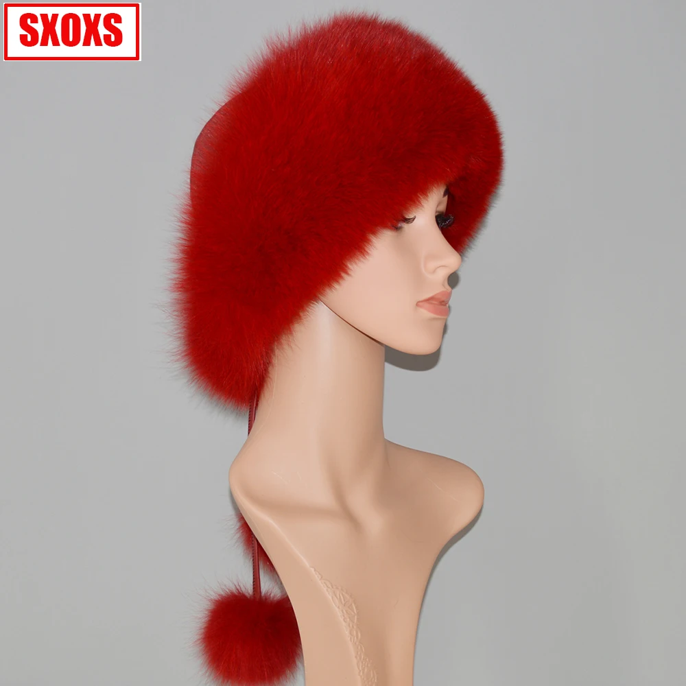 Новинка 2019 роскошная зимняя шапка из русского натурального Лисьего меха женские