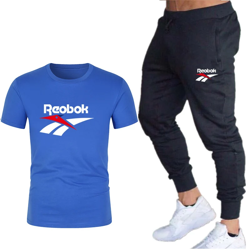 

2021 men's two-piece sportswear suit basketball print short-sleeved T-shirt and shorts summer cotton