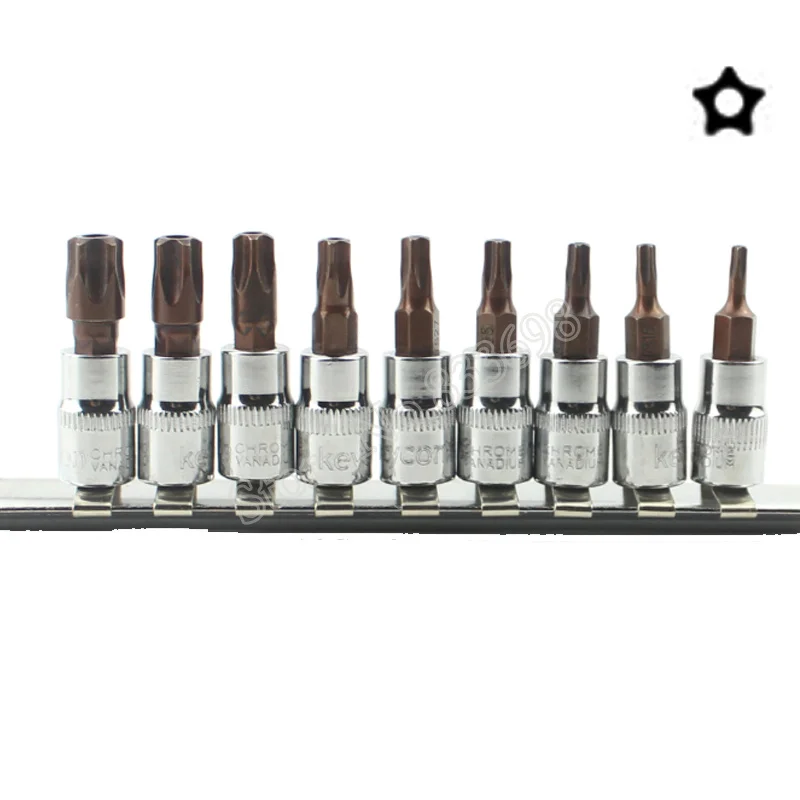 T10-T50 отвертка Pentalobe Набор бит 1/4 3/8 дюймов Торцевая головка торкс фигурная отвертка material материал Авто Ремонт ручной инструмент