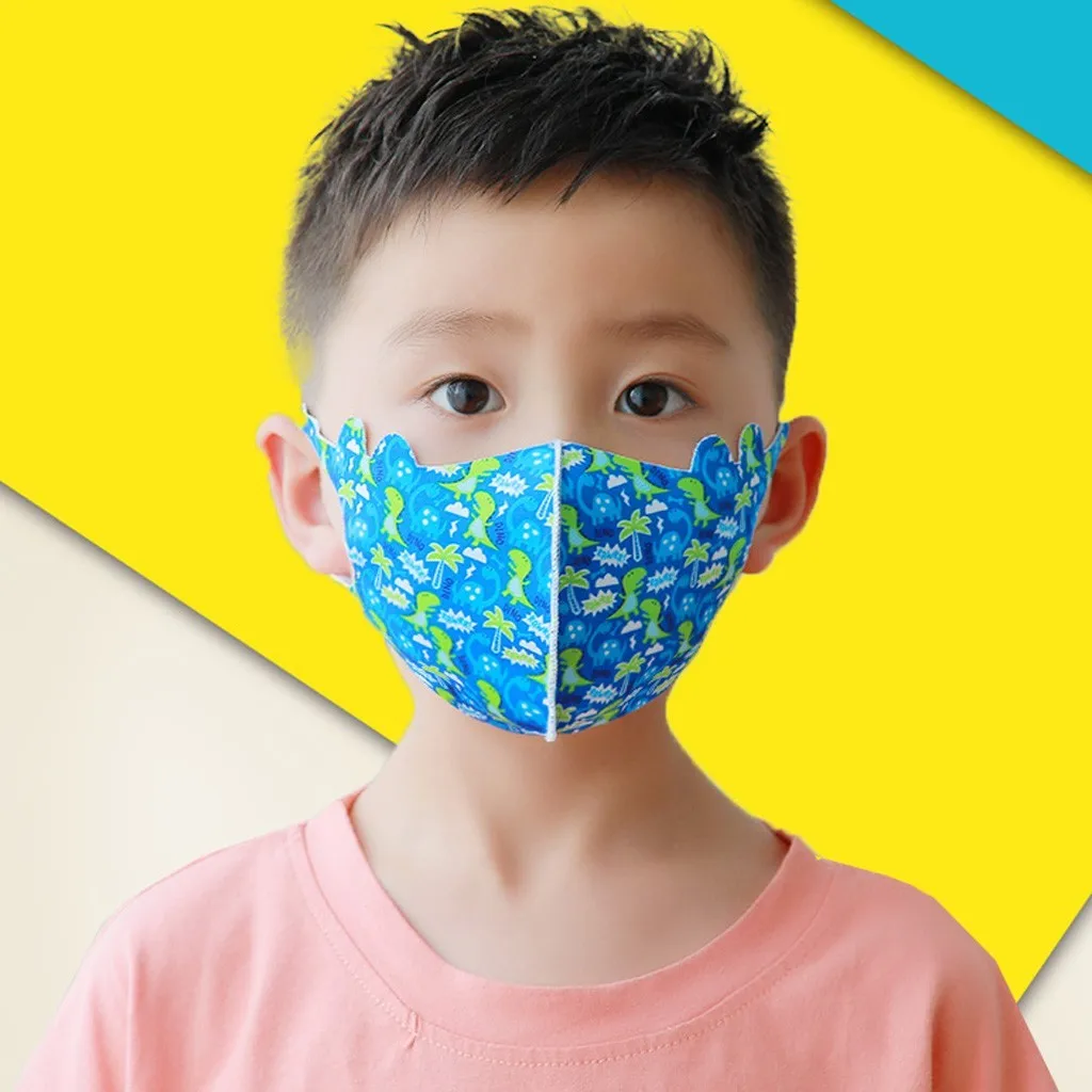 Маска детская многоразовая регулируемая с мультяшным принтом 5 шт. | Красота и
