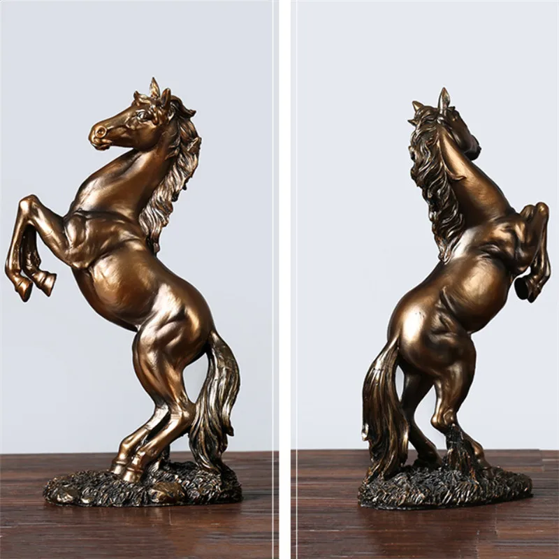 Фигурки лошадей из смолы креативная статуя животных винтажный домашний декор