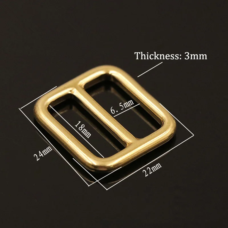 18mm Твердая латунь прямоугольная Регулировочная Пряжка литая Tri Glide Slide Рюкзак полоса тесьма Кожа ремесло сумка плечевой ремень - Цвет: 18mm