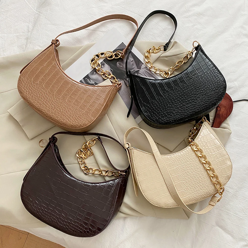 Женская сумка через плечо из искусственной кожи однотонная с рисунком под