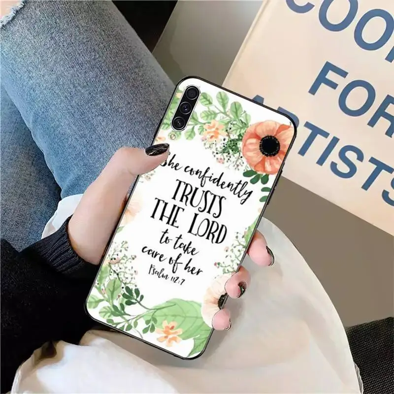 

Bible verse Quotes art pattern Phone Case For Samsung galaxy A S note 10 7 9 20 30 31 40 50 51 71 21 s ultra luxury design shell