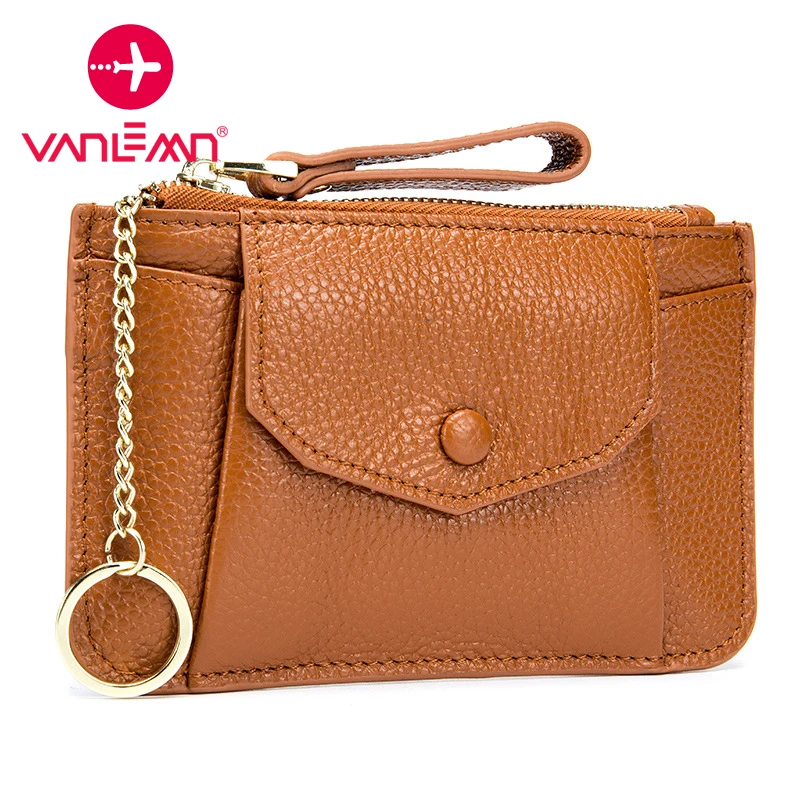 

Genuine Leather Wallets For Women Mini Keychain Wallet Lady Coin Purse Female Card Holder Womens Wallets Purses Luxury Simple