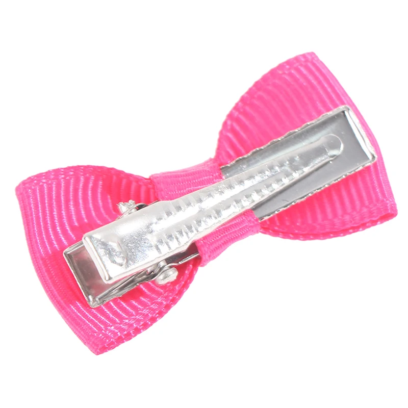

20pcs/lot 1.3 Inch Solid Ribbon Hair Bows With Clip For Girls Mini Hairpins Boutique Barrettes Headwear Children Hair Accessorie