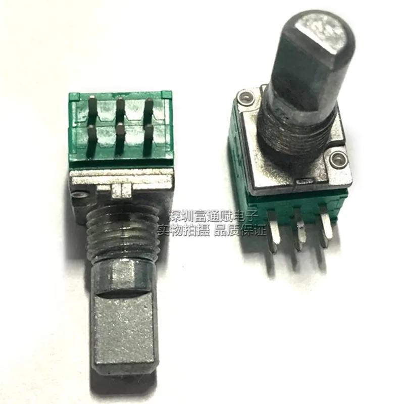 

2pcs RD097 B50K stereo channel potentiometer half shaft 15MM 6 feet