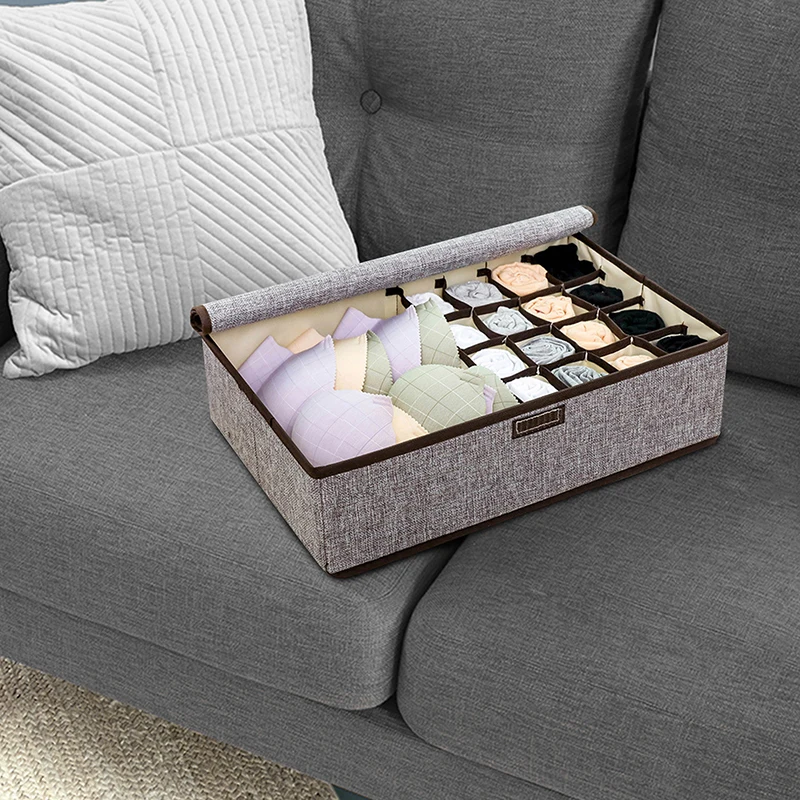 Ящики органайзеры коробка для хранения одежды контейнер из льняной ткани