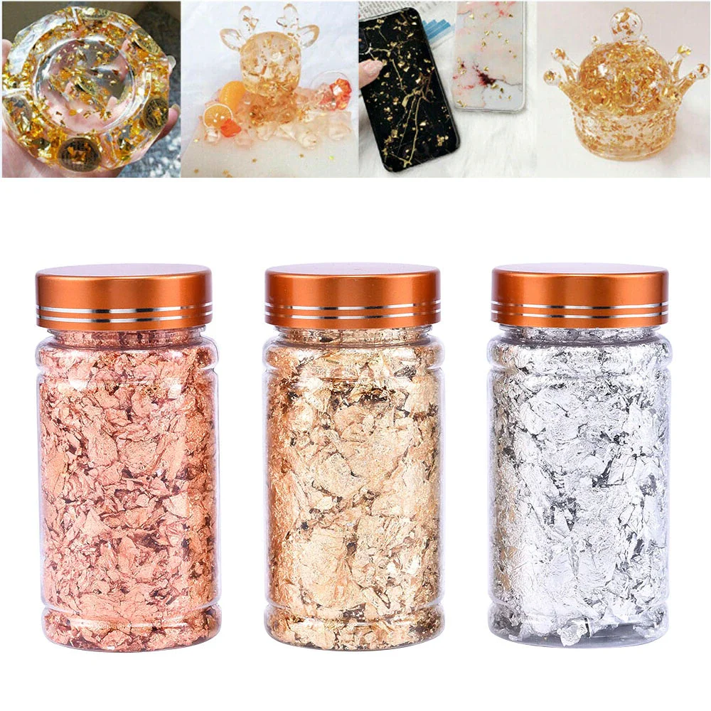 

Nail Art Shiny Foil Leaf Gold Flakes Chunky Glitter Body Decor Makeup Art Decor New Year's Stickers Paper for Nails DIY Design