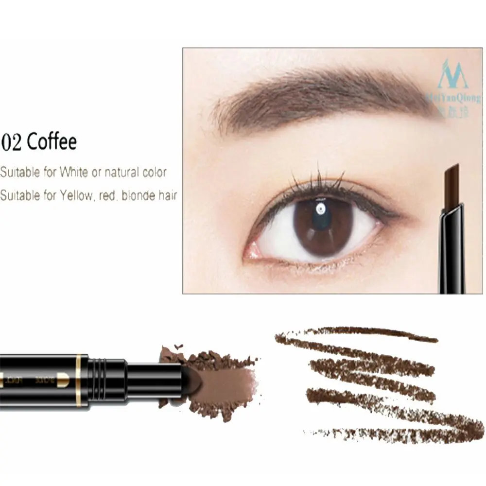 

Eyebrow Pencil 3 in 1 Auto Waterproof Eye Brow Shades Brush Powder Automatic Eyebrow Pigment Makeup Beauty Tool