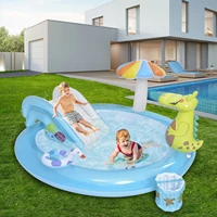 inflatable swimming pool pvc crocodile spray water slide paddling pool bathing tub play center fun outdoor summer water game