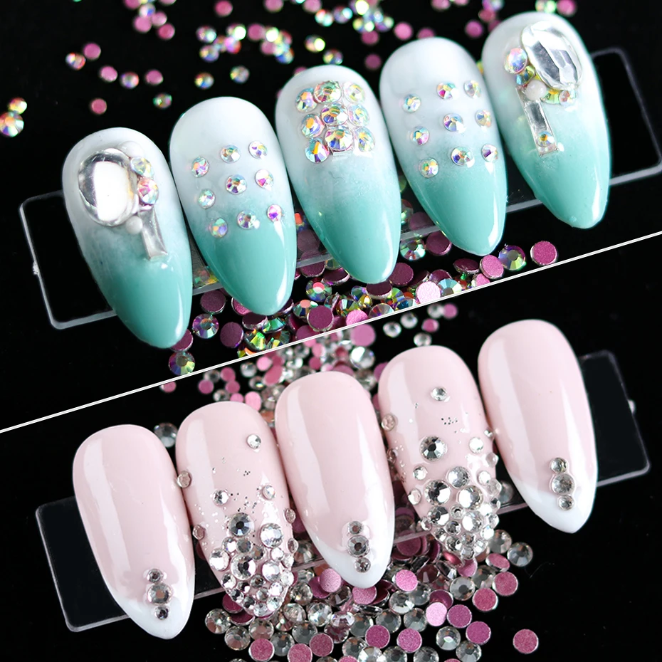 Блестящие аксессуары для дизайна ногтей разные размеры|Стразы и украшения| |