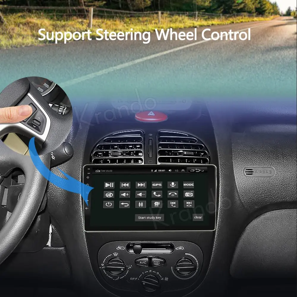 Krando Android 10 0 9 &quotIPS полный сенсорный автомобильный мультимедийный радио для Peugeot 206
