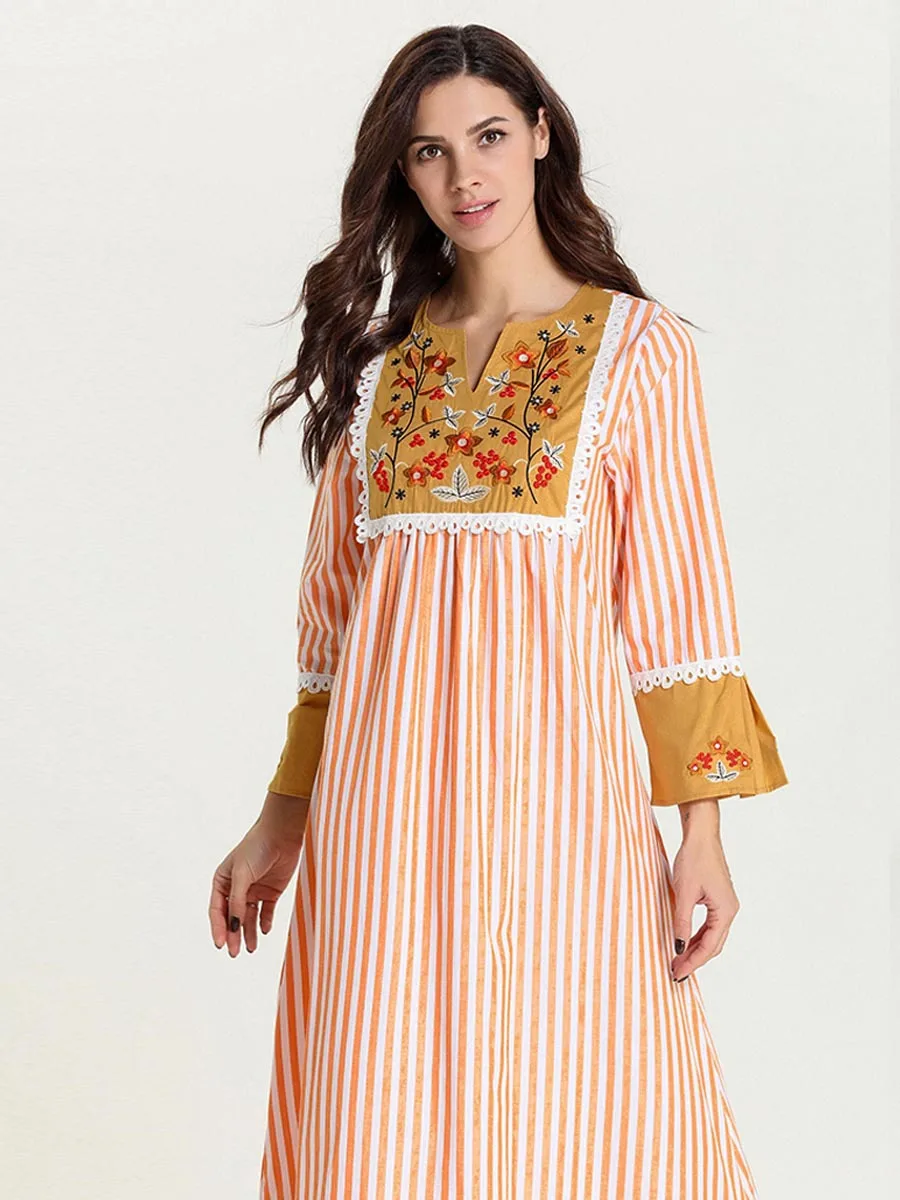 Марокканский кафтан мусульманское платье мусульманская одежда модная вышитая с