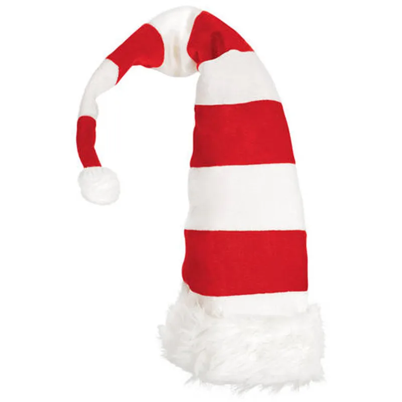Длинная шапка Санта Клауса для рождественской вечеринки бархатная красная белая