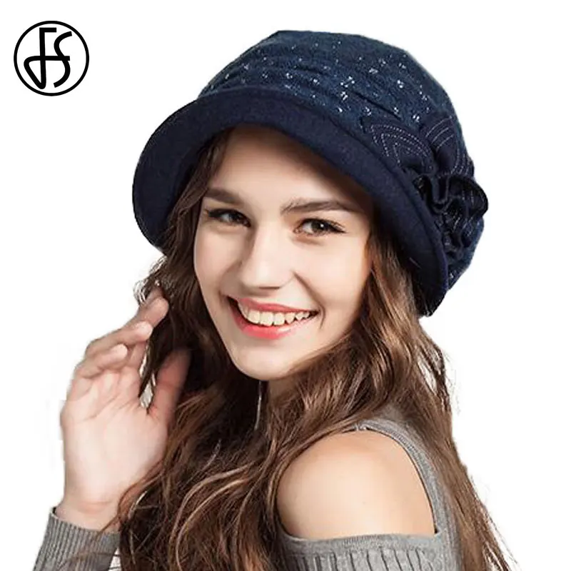 FS Французский Берет шапки синего оранжевого верблюжьего цвета зимняя женская