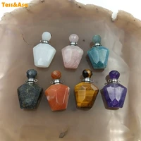 3pcs perfume bottle crystal pendant natural stone essential oil diffuser fashion jewelry making necklace pendant lovers crafts