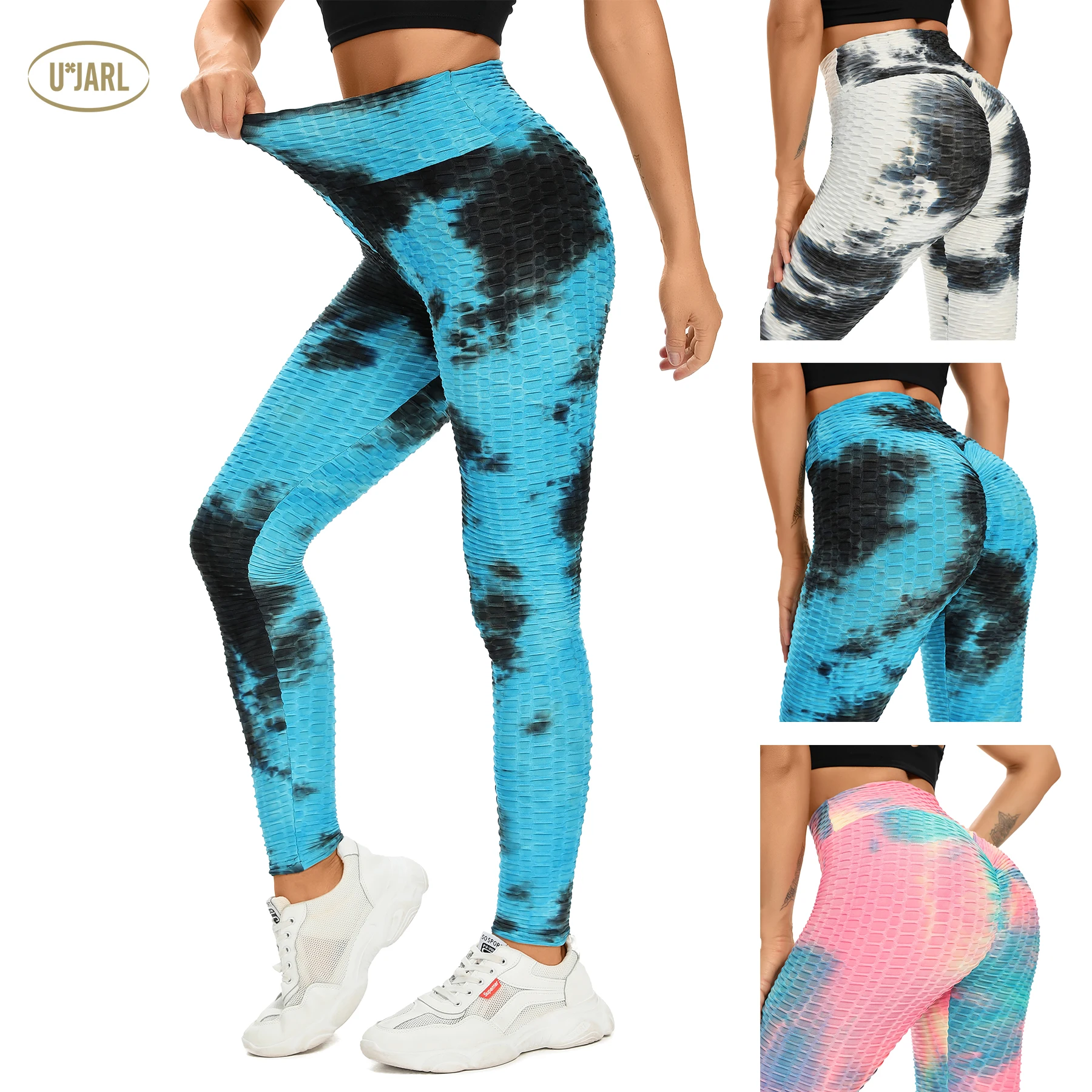 

Брюки для йоги UxJARL с высокой талией, обтягивающие леггинсы с защитой от целлюлита, спортивная одежда с эффектом пуш-ап, эластичные трико для ...