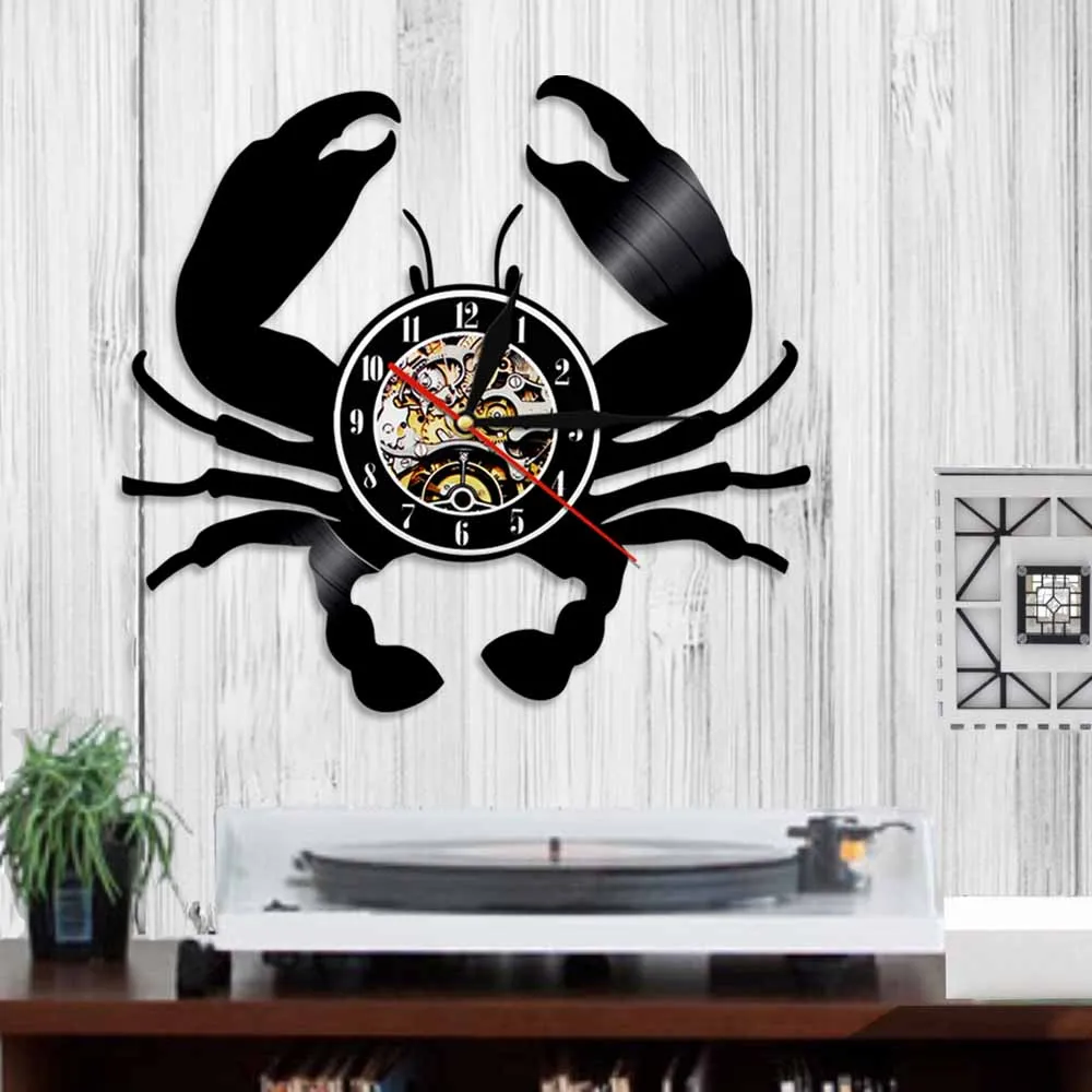 Часы крабы часы с животными знаки о раке кухонный Декор светодиодный светильник