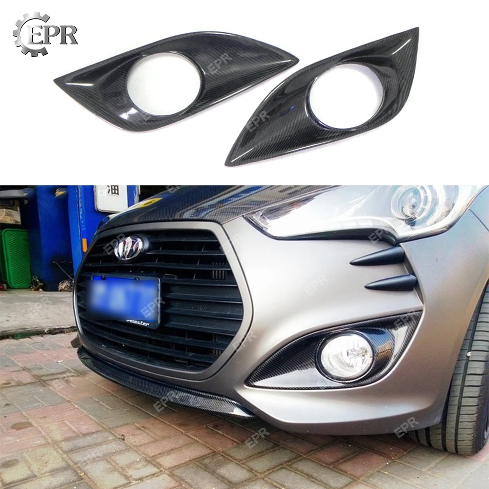 

Carbon Light Cover For Hyundai Veloster Turbo Carbon Fiber Front Fog Light Cover Body Kits Tuning Trim Accessories For Veloster