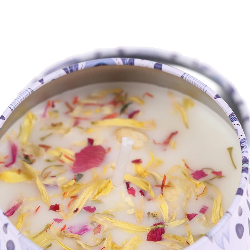 Ароматические свечи с цветами ароматизатор из жестяной банки Ароматизированная