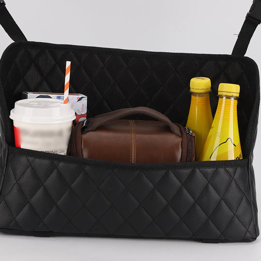 

PU Leather Seat Back Organizer Pocket Handbag Holder General Car Motors Two-Seat Large Capacity Storage Bag
