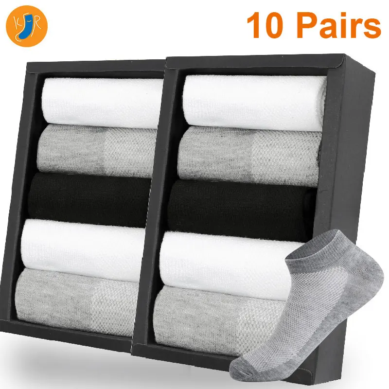 10 пар в партии мужские носки короткие до лодыжки невидимые Зимние Черные Серые