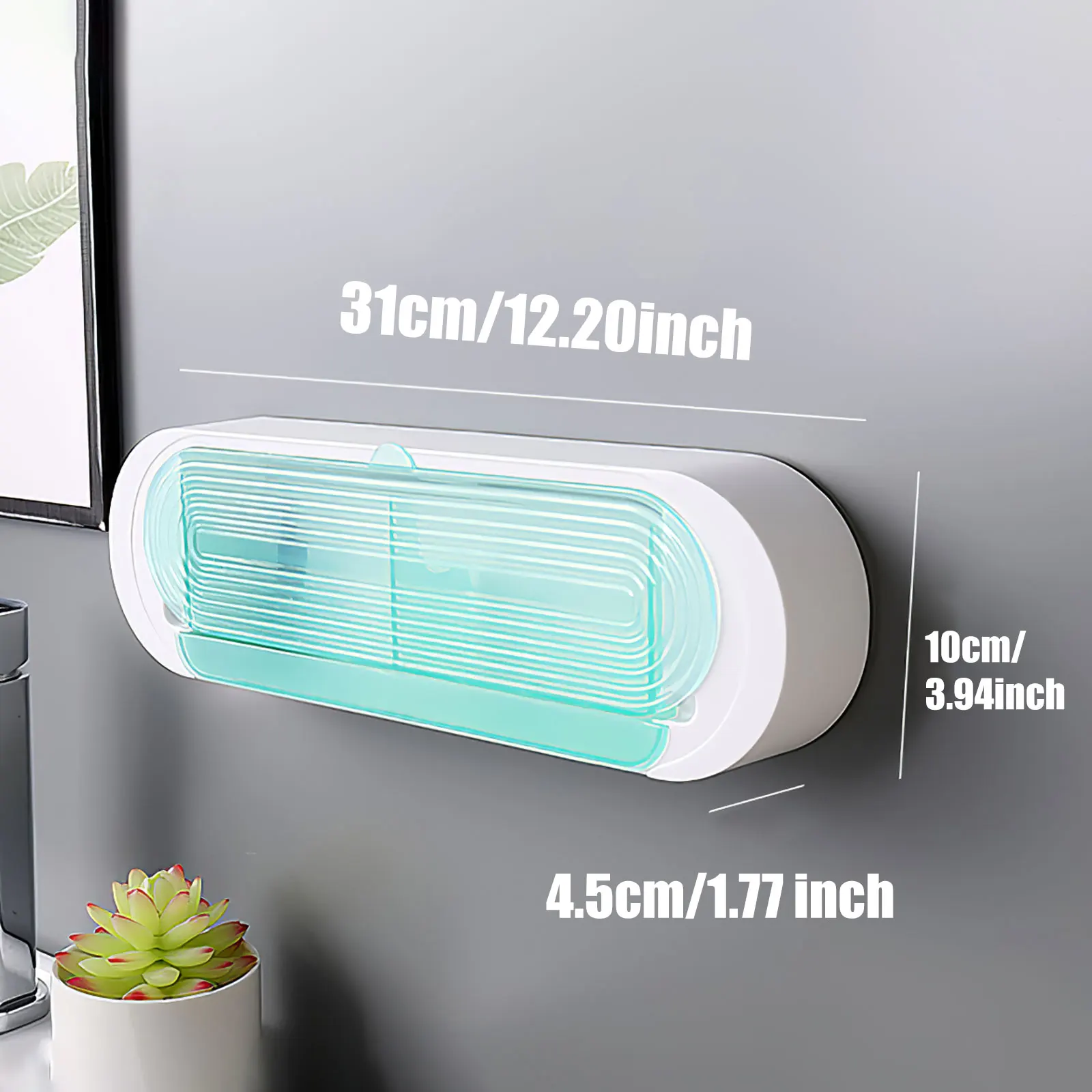 Punch Free Soap Tray Wall Mounted Rack Two Compartments Space Saving Box with Flip Lid Water Collection | Дом и сад